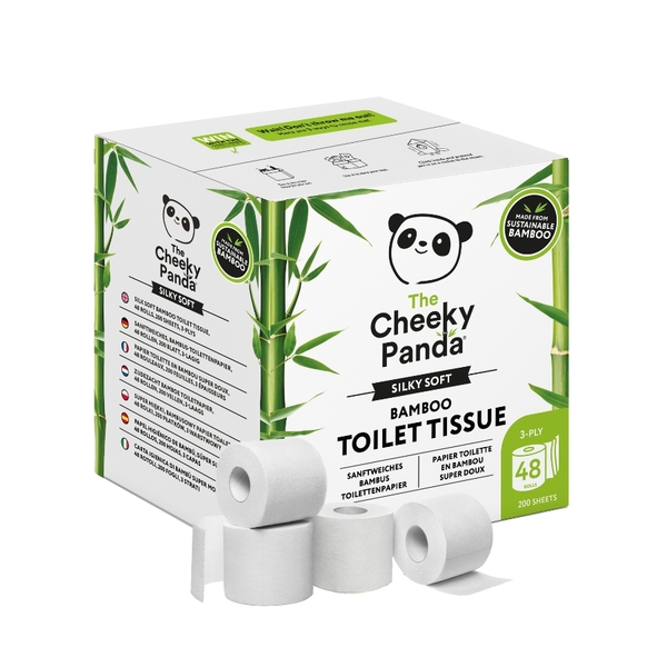 Cheeky Panda Plastic-Free Bamboo Toilet Tissue 200 Sheet (Case 48) 600Wx600H-064663 Cheeky Panda Plastic-Free Bamboo Toilet Tissue 200 Sheet (Case 48) - Image 1