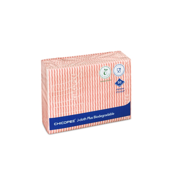 Chicopee J Cloth Plus Biodegradable Red (Pack 50) -product-001518 Chicopee J Cloth Plus Biodegradable Red (Pack 50) - Image 1