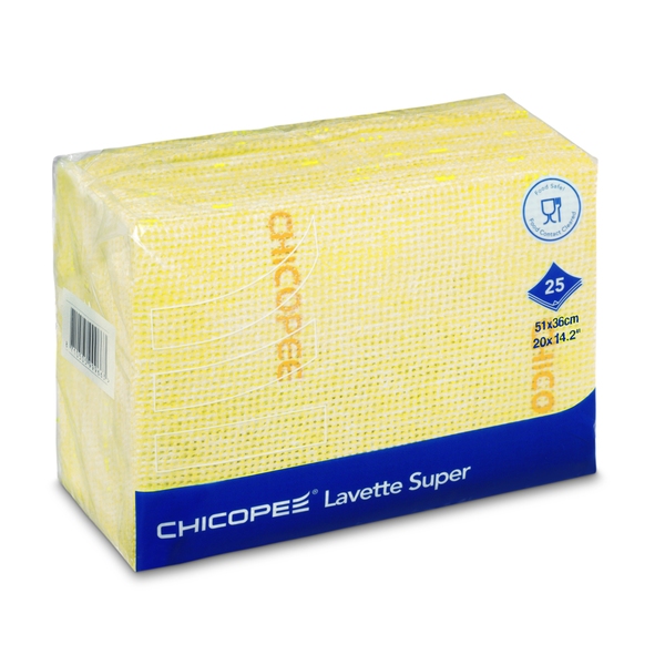 Chicopee Lavette Super Yellow (Pack 25) -product-001054Y Chicopee Lavette Super Yellow (Pack 25) - Image 1