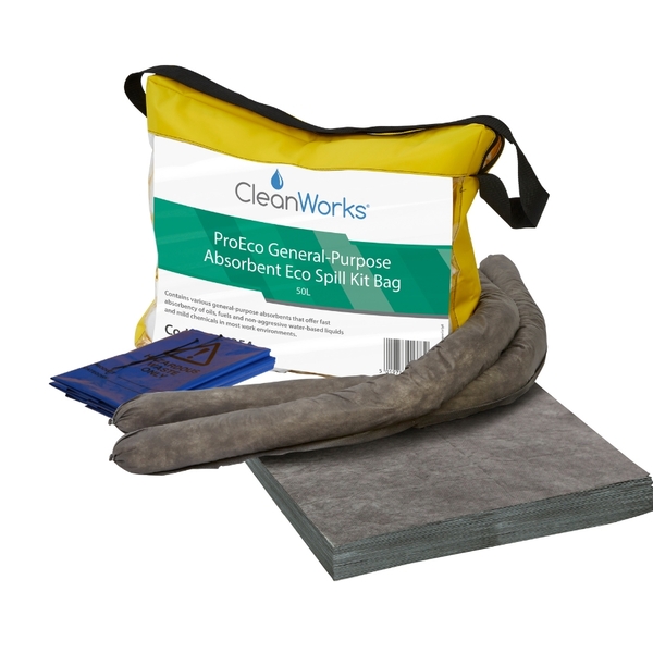 CleanWorks General Purpose Eco Spill Kit Bag 50 Litre600Wx600H-054151 CleanWorks General Purpose Eco Spill Kit Bag 50 Litre - Image 1