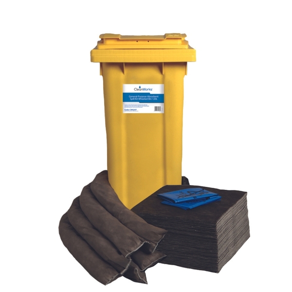 CleanWorks General-Purpose Spill Kit Wheeled Bin 120 Litre600Wx600H-054143 CleanWorks General-Purpose Spill Kit Wheeled Bin 120 Litre - Image 1