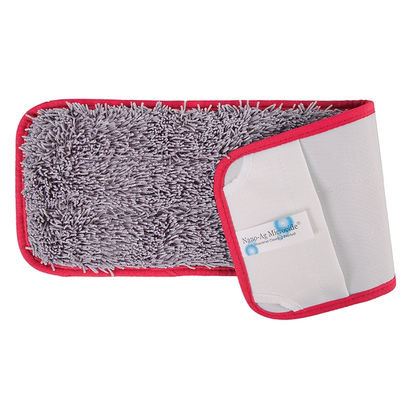 CleanWorks ProClean Nano Microfibre Flat Mop Red (Pack 5)-product-018105R CleanWorks ProClean Nano Microfibre Flat Mop Red (Pack 5) - Image 1