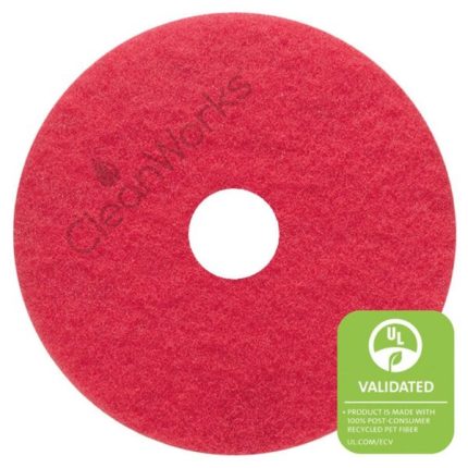 CleanWorks ProEco Cleaning Floor Pad Red 13" (Pack 5)