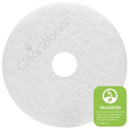 CleanWorks ProEco Polishing Floor Pad White 9" (Case 5)