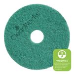 CleanWorks ProEco Scrubbing Floor Pad Green 9" (Case 5)