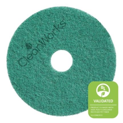 CleanWorks ProEco Scrubbing Floor Pad Green 9" (Case 5)