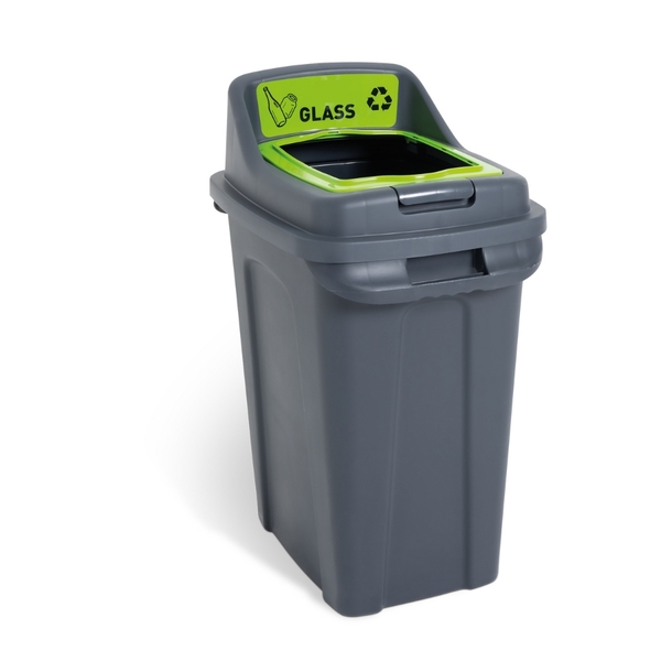 CleanWorks Recycling Glass Waste Bin Green 70 Litre 600Wx600H-117039 CleanWorks Recycling Glass Waste Bin Green 70 Litre - Image 1