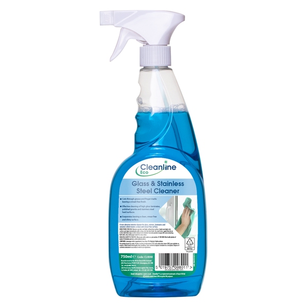 Cleanline Eco Glass & Stainless Steel Cleaner 750ML (Case 6)-product-043403 Cleanline Eco Glass & Stainless Steel Cleaner 750ML (Case 6) - Image 1