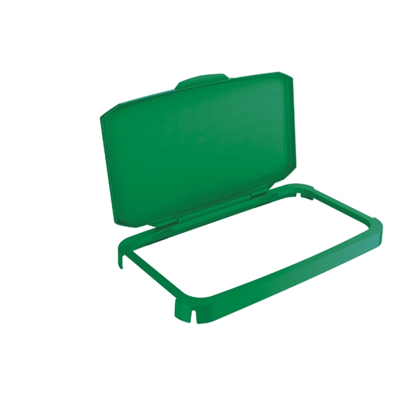 Durabin Rectangular Hinged Lid Green 60 Litre 600Wx600H-017579 Durabin Rectangular Hinged Lid Green 60 Litre - Image 1