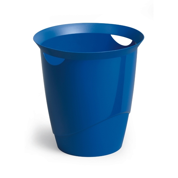 Durable Waste Bin Trend Blue 16 Litre 600Wx600H-017588 Durable Waste Bin Trend Blue 16 Litre - Image 1