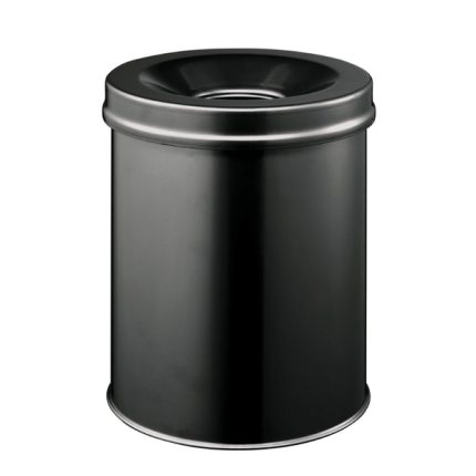 Fire Safe Waste Bin Round Black 15 Litre