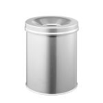 Fire Safe Waste Bin Round Silver 15 Litre