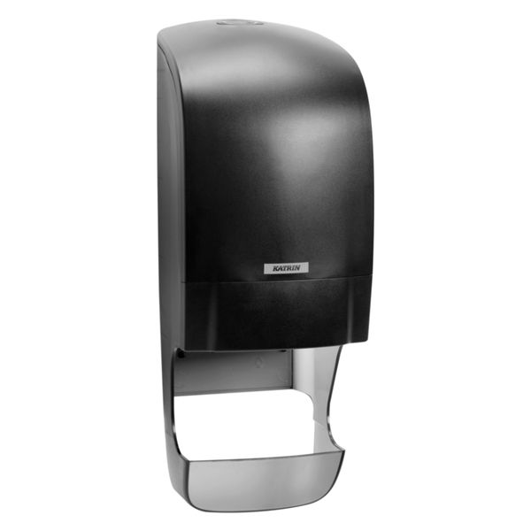 Katrin Plastic Dispenser with Core Catcher For System Toilet Roll Black-product-069344B Katrin Plastic Dispenser with Core Catcher For System Toilet Roll Black - Image 1
