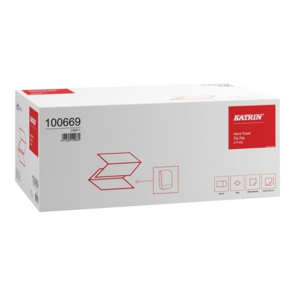 Katrin V-fold Paper Towels Zig Zag 1-Ply Natural (Case 5000)