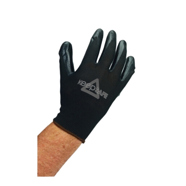 KeepSAFE Nitrile Palm Glove Black Large (Pair)600Wx600H-081143C KeepSAFE Nitrile Palm Glove Black Large (Pair) - Image 1