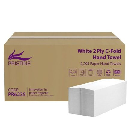 PRISTINE 2Ply C-Fold Hand Towel White (Case 2,295)
