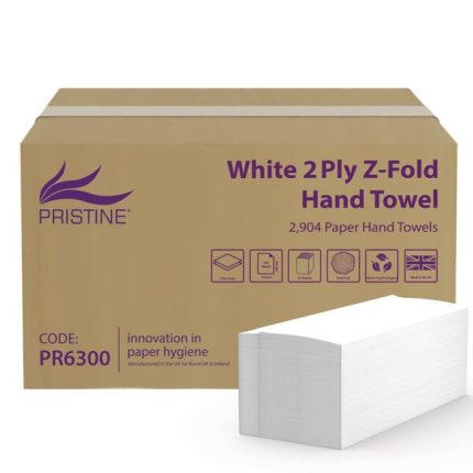 PRISTINE Z Fold Hand Towel 2 Ply White (Case 2,970)