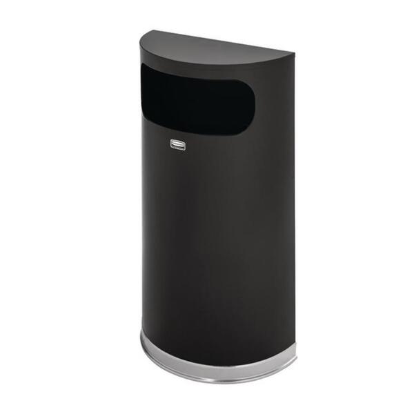 Rubbermaid Designer Half Round with Plastic Liner Black 34 Litre 600Wx600H-017114 Rubbermaid Designer Half Round with Plastic Liner Black 34 Litre - Image 1