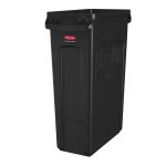 Rubbermaid Slim Jim With Venting Channels Black 87 Litre