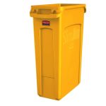 Rubbermaid Slim Jim With Venting Channels Yellow 87 Litre