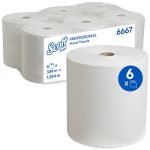 Scott Hand Towel Roll White 304M (Case 6)