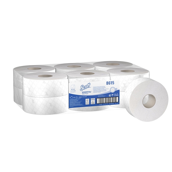 Scott Toilet Tissue Mini Jumbo 2Ply White 200M (Case 12) 600Wx600H-064007 Scott Toilet Tissue Mini Jumbo 2Ply White 200M (Case 12) - Image 1