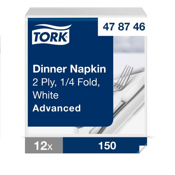 Tork Dinner Napkin 2Ply White 39CM-product-161031 Tork Dinner Napkin 2Ply White 39CM - Image 1