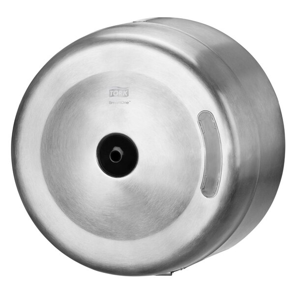 Tork SmartOne Toilet Paper Roll Dispenser Stainless Steel-product-064343 Tork SmartOne Toilet Paper Roll Dispenser Stainless Steel - Image 1