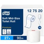Tork Soft Mid-size Toilet Paper Roll White 90M