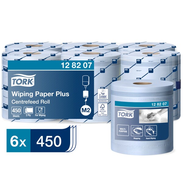 Tork Wiping Paper Plus Blue 157.5M -product-066087B Tork Wiping Paper Plus Blue 157.5M - Image 1
