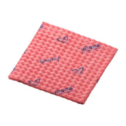 Vileda Professional Breazy Microfibre Cloth Red 35X36CM (Pack 25)