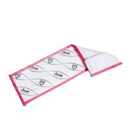 Vileda Professional r-MicroOne Premium 88% Recycled Disposable Microfibre Pocket Mop Red 40CM (Case 6)