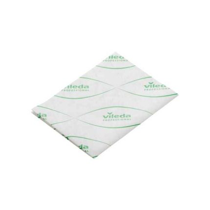 Vileda Professional r-MicronSolo 35% Recycled Disposable Microfibre Cloth Green (Pack 100)