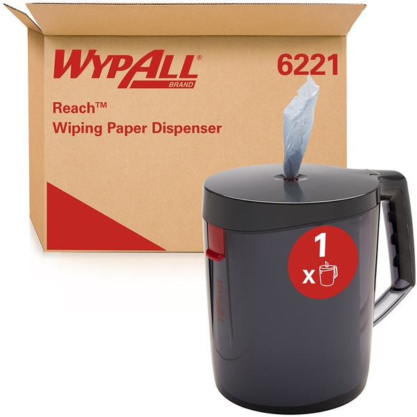 WypAll Reach Dispenser Black 600Wx600H-069001 WypAll Reach Dispenser Black - Image 1