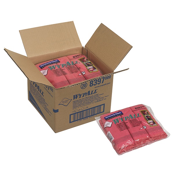 Wypall Microfibre Cloth Red 40CM (Case 4) 600Wx600H-001353 Wypall Microfibre Cloth Red 40CM (Case 4) - Image 1