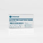 Alcotip Pre-Injection Skin Cleansing Swabs | 70% Isopropyl Alcohol Prep Pads | Box of 100