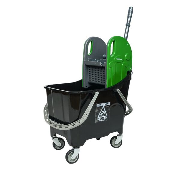 CleanWorks Mop Bucket & Wringer Green 25 Litre 600Wx600H-026051G CleanWorks Mop Bucket & Wringer Green 25 Litre - Image 1