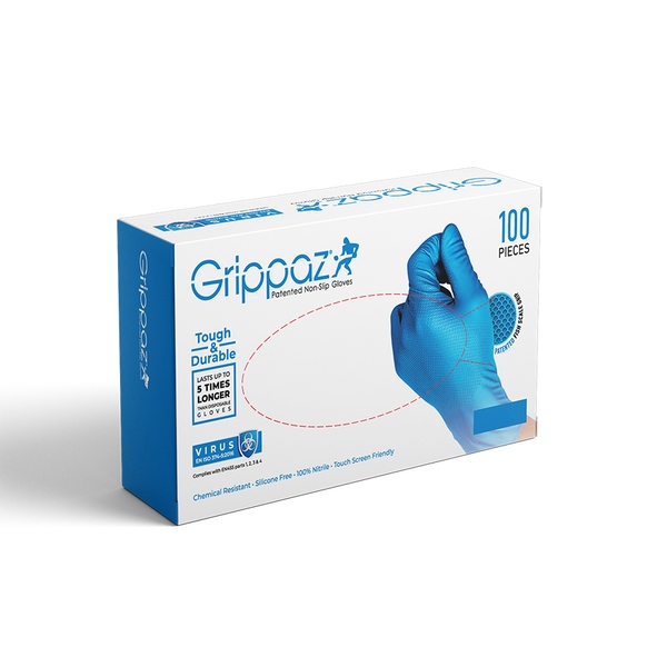 Grippaz Heavy Duty Nitrile Disposable Glove Blue Extra Large-product-083113d Grippaz Heavy Duty Nitrile Disposable Glove Blue Extra Large - Image 1