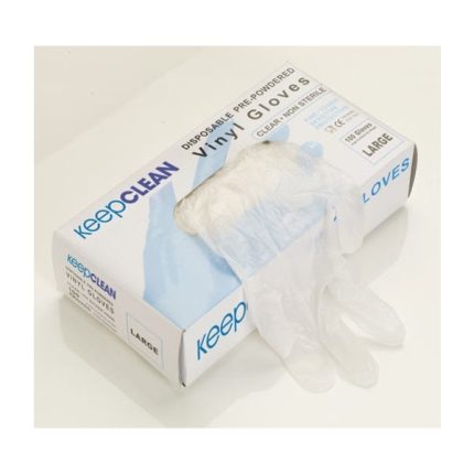 KeepCLEAN Vinyl Powdered Glove Clear Medium