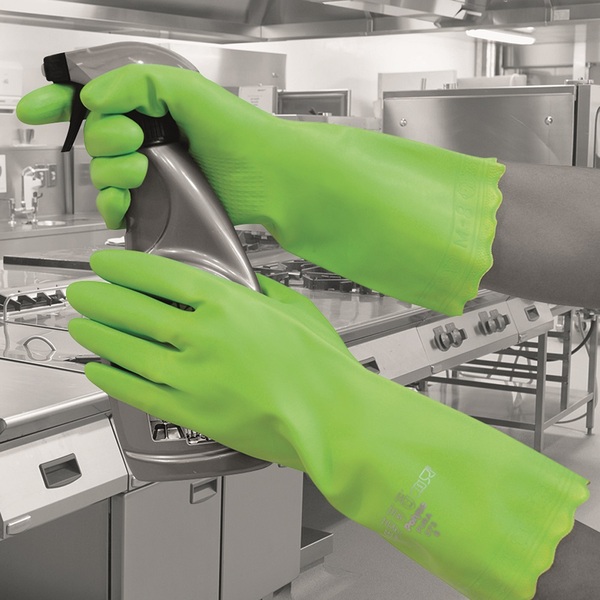 Pura Mediumweight PVC Glove EN374 Green Large-product-083101CG Pura Mediumweight PVC Glove EN374 Green Large - Image 1